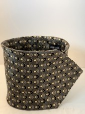 Cravatta uomo Bergamo New York seta 53x4" design cerchi geometrici, palline. Fatto a mano