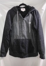 Billabong Full Zip Drawstring Hoodie w/Pockets Dark Light Gray Men's Size Med