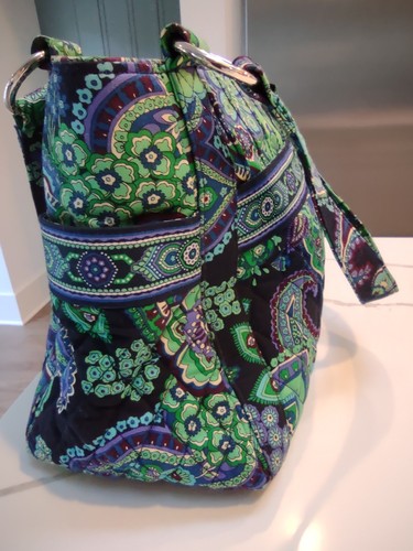 Vera Bradley Stephanie Blue Rhapsody Paisley Medium Shoulder Bag Pockets !! - Picture 17 of 24