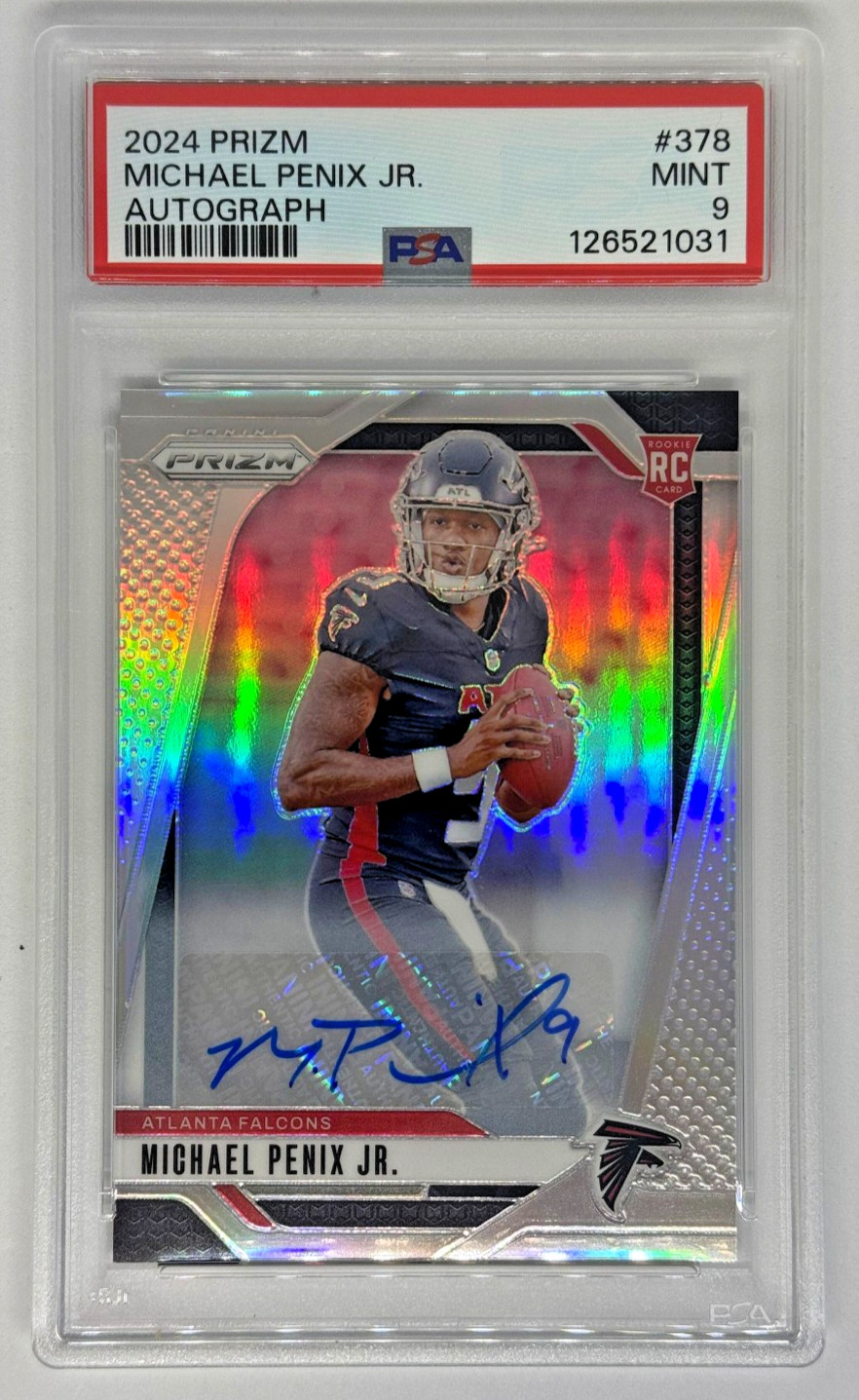 2024 Prizm MICHAEL PENIX JR #378 Rookie Auto - PSA 9