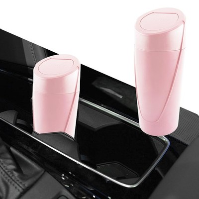 Lyxheth Car Trash Can with Lid, Bin, Mini Leakproof Small, Pink 