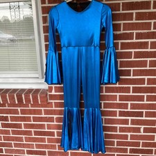 Blue custom jumpsuit little girl size 8-10/winter wear/patriotic/pageant ooc