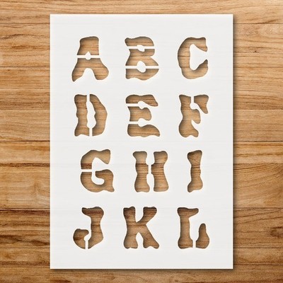 Stylized Uppercase Letters Typography Wall Art Reusable Stencil - StencilAir