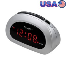 Digital Alarm Clock Red LED Display Easy Controls Battery Backup Snooze Function