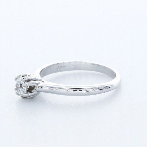 0.57ct G SI1 Round Earth Mined Certified Diamonds Platinum Classic Accent Ring - Picture 3 of 8