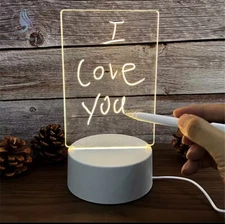 Led Night Light Note Board Message Board With Pen USB Best Christmas Gift.