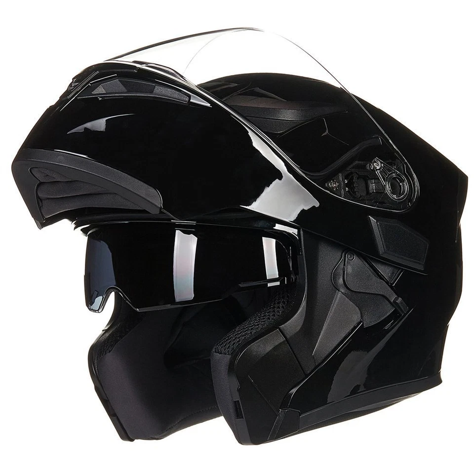 ILM Flip up Modular Full Face Motorcycle Helmet Dual Visors 6 Color with LED DOT