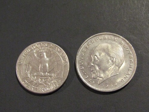 Germany 1973-G 2 Marks unc Coin Konrad Adenauer 1949-1969 - 第 3/5 張圖片