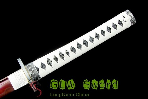 41“”Full Tang Sharp Red Blade Katana Japanese Samurai Sword High Manganese Steel - Picture 10 of 17