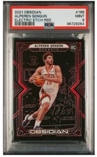 2021 Panini Obsidian Red Etch Alperen Sengun #166 SP /5 Rookie RC Gem PSA 9