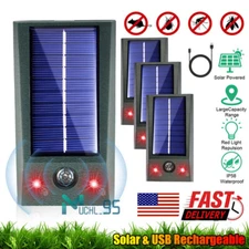 Repelente De Animales Ultrasónico Solar Al Aire Libre Para Perros, Gatos, Pájaro