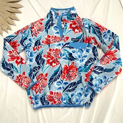 Patagonia Synchilla Snap T Manoa Dusk Blue Hawaiian Floral