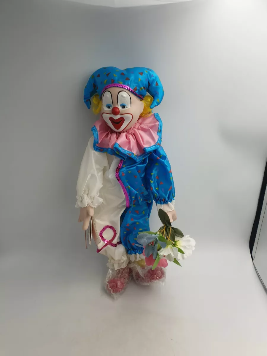 Vtg Heritage Mint Funny Chester The Jester Porcelain Clown Doll Hand Painted Bxd