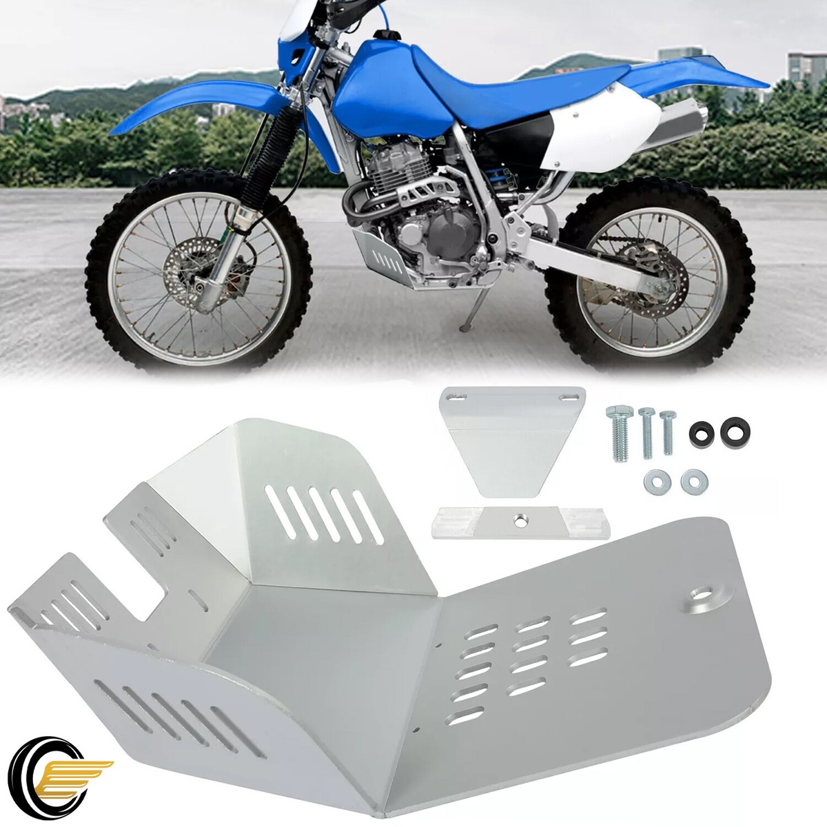 For Honda XR400R 1996-2004 Oxidation Aluminum Silvery Skid Plate