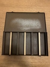 Vintage Slide Coin Microscope Metal Box Tray File Case Holder Storage USA