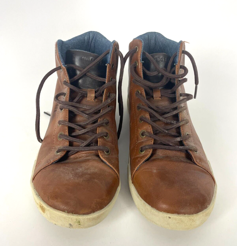 Tommy Hilfiger braune Leder Freizeit Sneaker Schuhe Größe 11 (guter Zustand)
