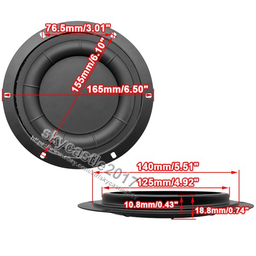 2pcs Speaker Passive Radiator Auxiliary Bass Woofer Rubber Vibration Plate - Picture 8 of 9