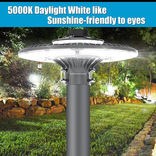 80W Led Post Light Dusk to Dawn Outdoor Post Top Circular Area Pole Garden Light - 第 5/18 張圖片