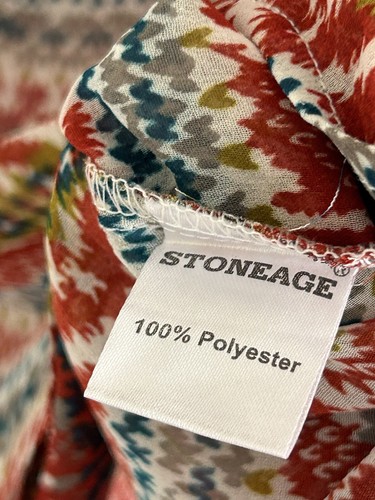Stoneage Jeans Women’s Exotic Red Tall Shirt Batwing sleeve New One Size Tall - Picture 7 of 11