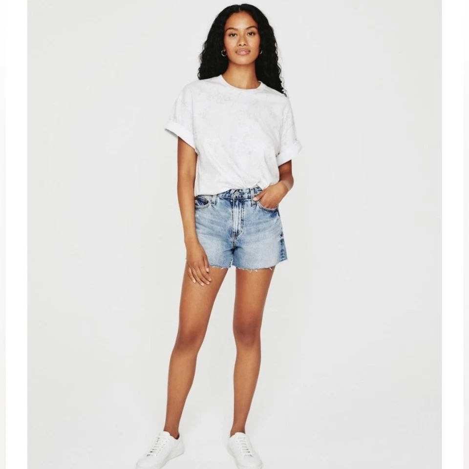 AG | Denim Alexxis Corto Tiro Alto Ajuste Vintage Borde Crudo Talla 27/4 | NUEVO CON ETIQUETAS NUEVO Foto 3 de 4