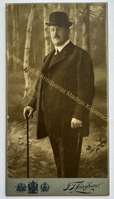 orig. KAB Kabinett Foto Fotografie Bild alt Mode um 1909 Marienbad Herr Mann