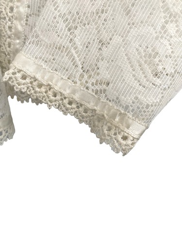Vintage Gunne Sax Jessica's Gunnies Lace Open Front Cardigan size Small Ivory - Picture 9 of 12