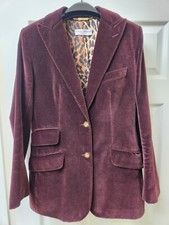 Dolce & Gabbana Jacket Velour Burgundy Buttoned Lined Blazer Women's Size 48