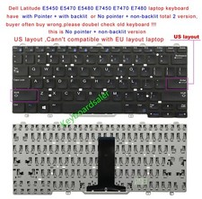 New for Dell 3340 3350 E5470 E7450 9Z.NB2UW.A01 NSK-LKAUW US keyboard No pointer