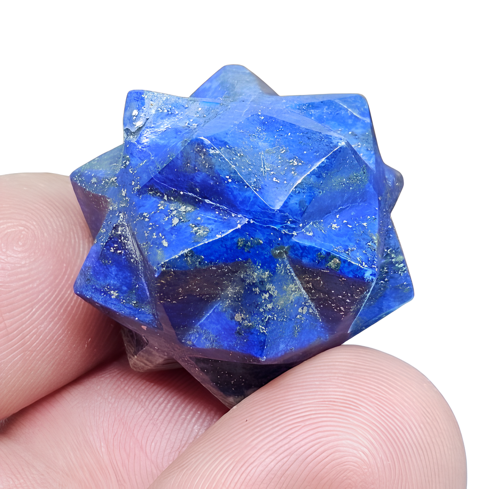 Lemurian 20 Point Merkaba Large Lapis Lazuli Star Royalty Geometric & Bag
