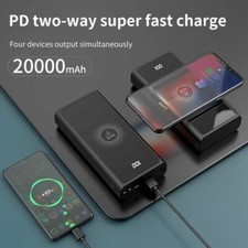 Power Bank 20000mah Qc 4.0 22.5w Type C Pd 3.0 18w Fast Wireless Battery Charger