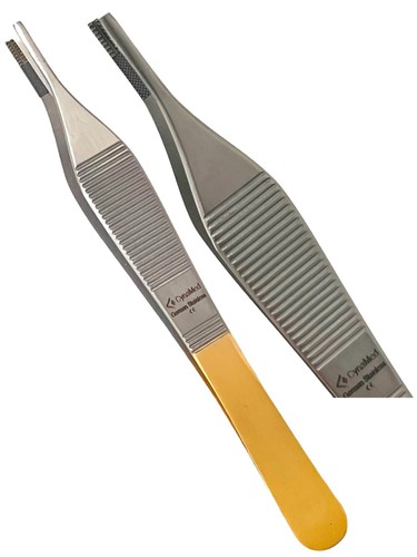 German T/C Adson Tissue Forceps 1x2 Rat Tooth,Brown ,Serrated Teeth Surgical Ins - Picture 67 of 80