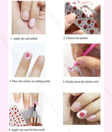 Nail art 3D stickers decal pink white flowers butterfly hearts CA267 - Picture 3 of 3