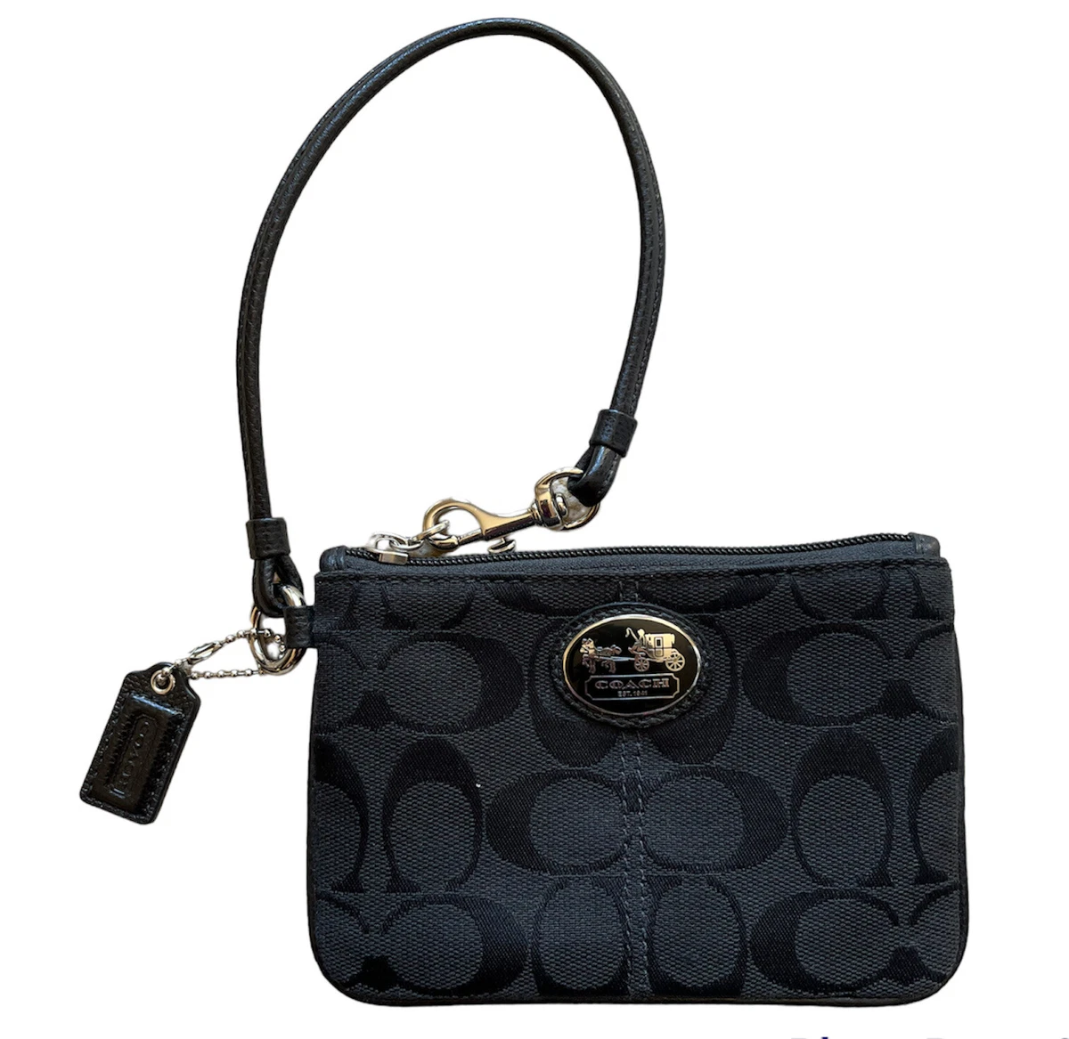 coach small wristlet black