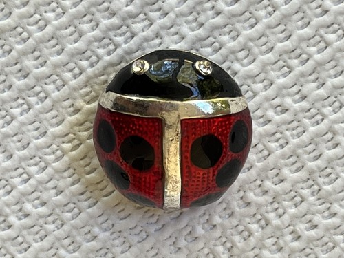 Ladybug jewelry lot, 4 Pieces, Earrings, lapel pin w/green Rhinestones, Pendant - Picture 7 of 12