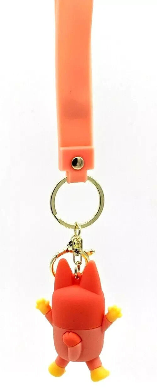 BINGO DISNEY'S "BLUEY" PVC HANGER KEYCHAIN KEY RINGS WITH DETACHABLE HAND STRAP