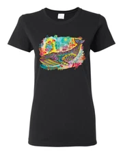 Rainbow Painted Blue Whale Dean Russo Design Women Graphic TShirt