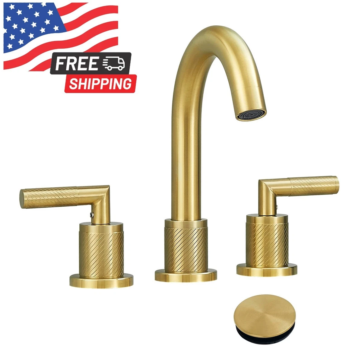 Grifo de lavabo dorado para lavabo, grifo de lavabo de baño alto dorado  cepillado para lavabos de buque, grifo de baño de una sola manija con  drenaje