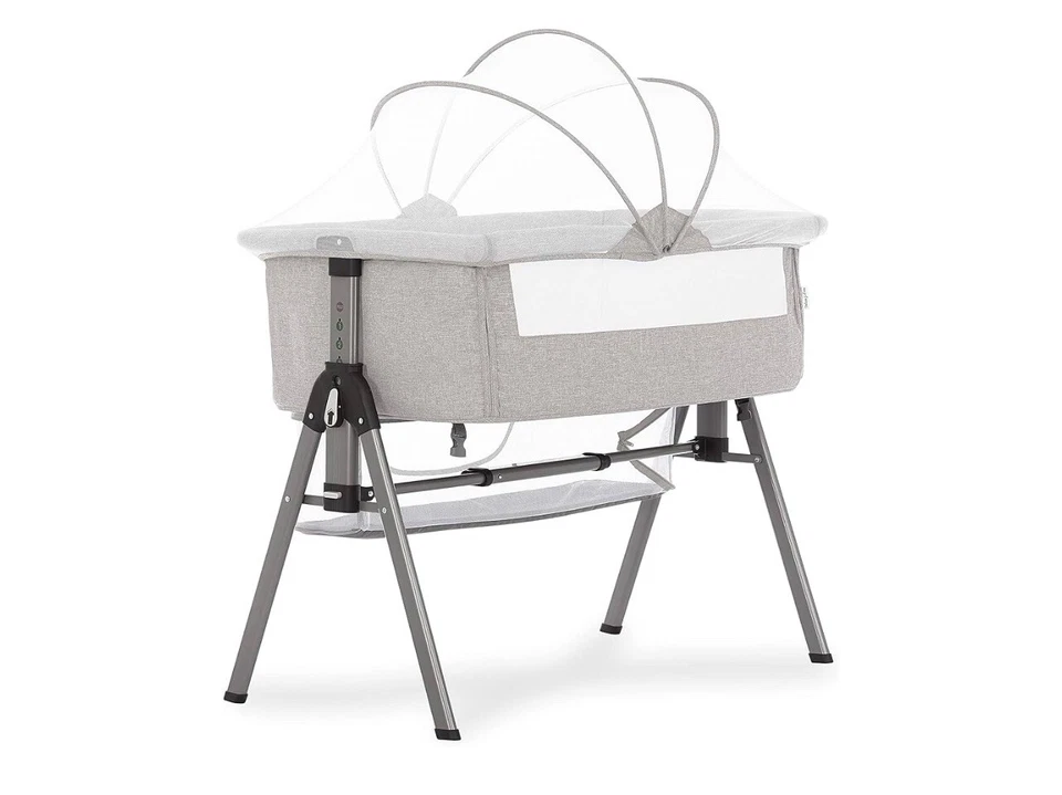 Cuna y mesita de noche Dream On Me Lotus en rosa baya/gris/gris oscuro Foto 3 de 4