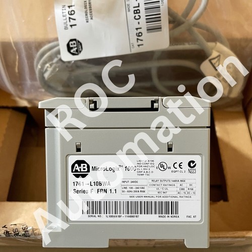 New Allen Bradley 1761-L10BWA Ser F MicroLogix 1000 PLC Programmer Controller - Picture 2 of 3