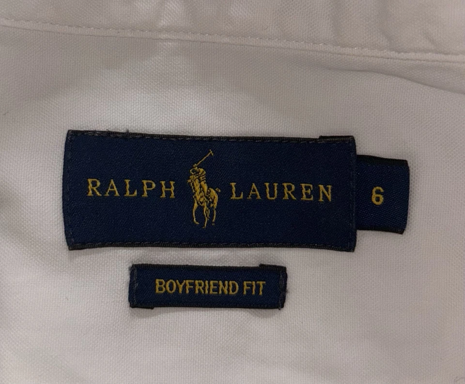 Ralph Lauren Hemd Gr. 6 /128 Weiß Langarm Sweatshirt Jungs Kinder Freizeithemd - Bild 3 von 4