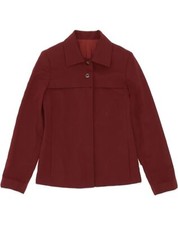 Vintage Womens 2 Button Blazer Jacket Uk 14 Large Maroon Wool Id05