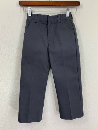NWT Boys Kids Size 4 Classroom Uniforms Gray Pants Adjustable Waist Flat Front - Picture 2 of 8