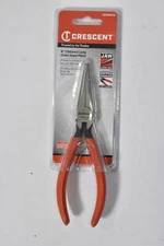 Crescent 6" Alloy Steel Long Chain Nose Pliers 10336CVN Red Handle Serrated Jaw