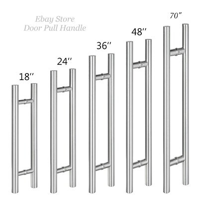Door long Pull Pulls Entry T Bar Handle Stainless Steel Entrance Round 18'' -70''