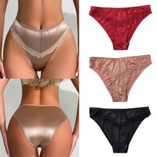 Womens Floral Lace Trim Panties Briefs Underpants Low-waist Seamless Knickers US