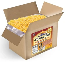 Rani Moong Dal (Split Mung Beans Without Skin)  400oz (25lbs) 11.36kg Bulk Box