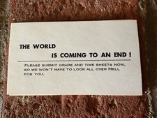 10 Vtg 1950s "The World Is Coming To An End" Business Cards Comic Funny 10 Vtg 1950s "The World Is Coming To An End" Business Cards Comic Funny