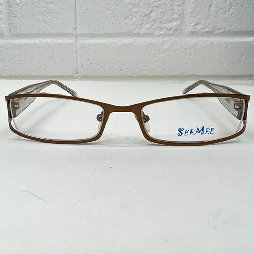 SEEMEE SM229 Full Rim Rectangular Metal Eyeglasses Frames Brown 52-18 H2815