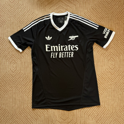 PLAYER ISSUE EPL L/XL Adidas Arsenal 2024 24/25 Black Goalkeeper Shirt Kit  Room | eBay UK