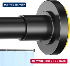CorkLatta 1" Heavy Duty Black Shower Curtain Rod 31 to 80 Inch,Adjustable